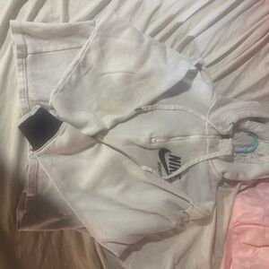 Nike White and Blue Hoodie